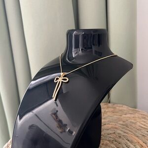 Gold Bow Pendant Necklace